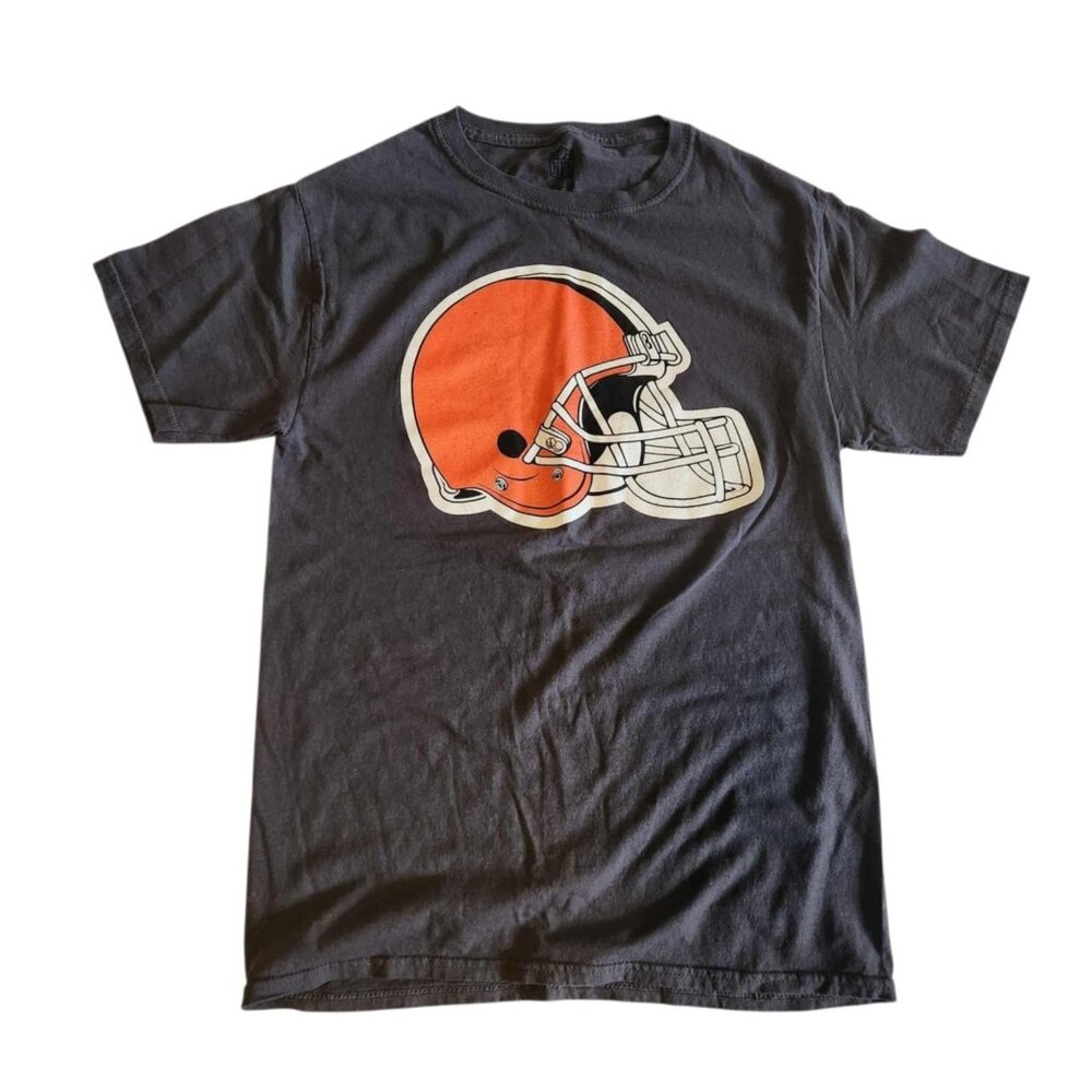 NFL Cleveland Browns T-Shirt Short‎ Sleeve Charcoal Gray Mens Size Small EUC